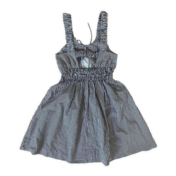 ASOS Design - Wide Strap Channel Waist Mini Striped Sundress in White & Blue - Picture 4 of 4